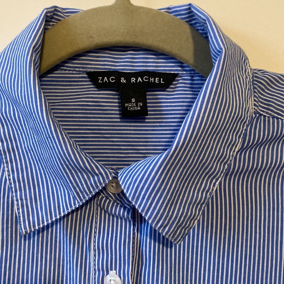 Zac & Rachel Searsucker Cotton Peplum Shirt - Picture 2 of 6